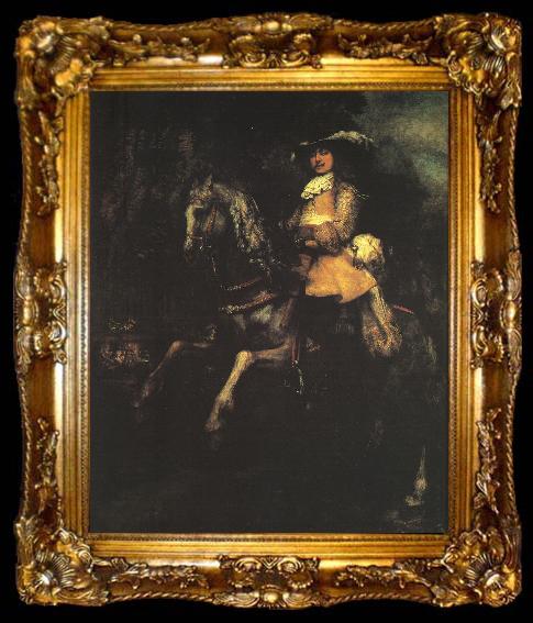 framed  REMBRANDT Harmenszoon van Rijn Frederick Rihel on Horseback sg, ta009-2